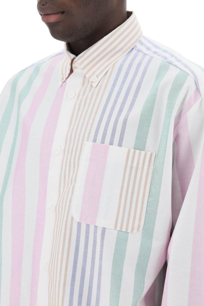 Shop Apc Mateo Striped Oxford Shirt In Saa Multicolor