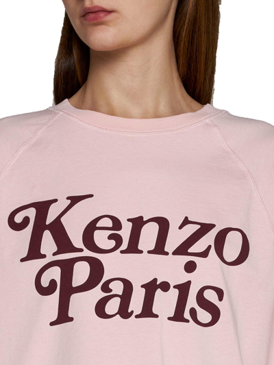Shop Kenzo Logo Printed Cropped T-shirt In Rose Clair
