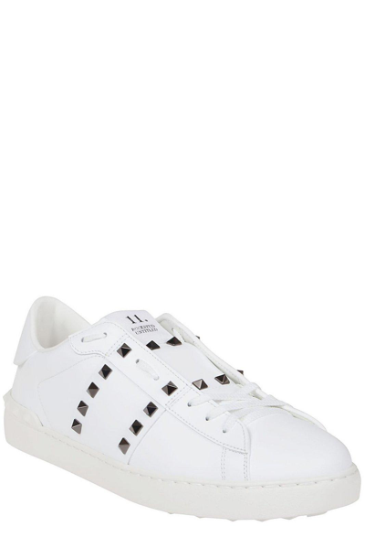 Shop Valentino Garavani Rockstud Untitled Lace-up Sneakers