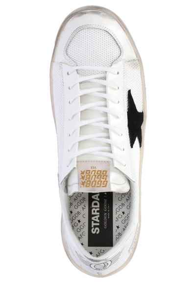 Shop Golden Goose Star Patch Sneakers In White/black
