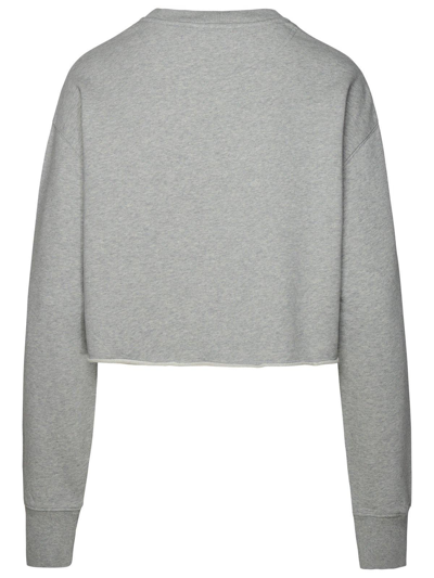 Shop Stella Mccartney Logo Patch Cropped Sweatshirt In Light Grey