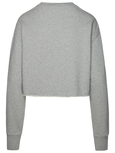 Stella Mccartney Stella Mc Cartney 's Wave' Grey Organic Cotton Sweatshirt In Light Grey