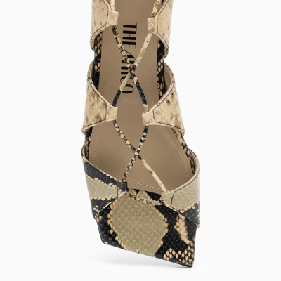 Shop Attico Low Sandal With Animal Motif In Sand/black