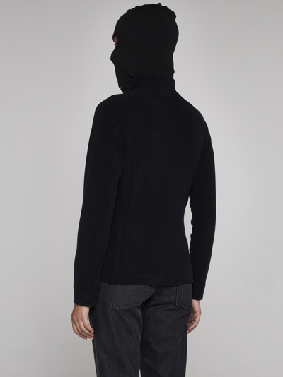 Shop Balenciaga Polar Fleece Zip-up Track Jacket In Black