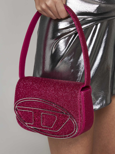 Shop Diesel 1dr Glitter Leather Shoulder Bag