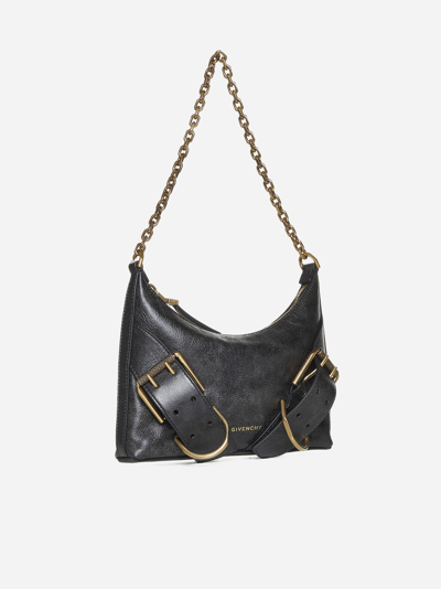 Shop Givenchy Voyou Leather Chain Bag In Black