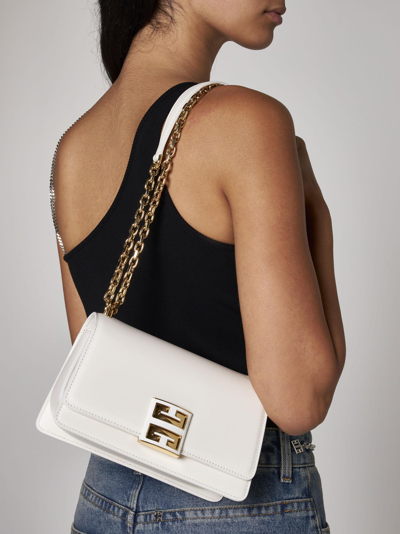 Shop Givenchy 4g Leather Sliding Chain Small Bag In Ivory
