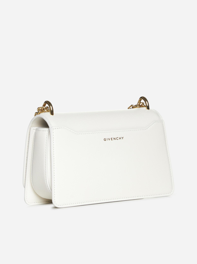 Shop Givenchy 4g Leather Sliding Chain Small Bag In Ivory