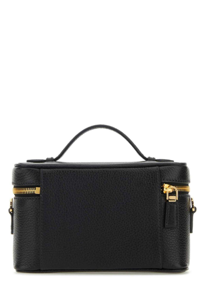 Shop Prada Vanity Zipped Mini Shoulder Bag In Nero 1
