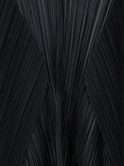 Shop Issey Miyake Short Pleated Cardigan In Black
