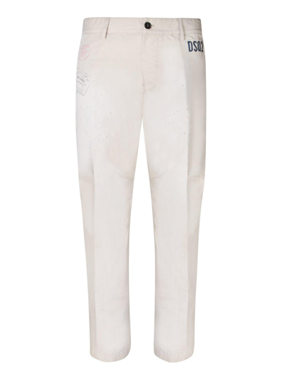 Shop Dsquared2 D2 Stamps Sexy Chino Pants In Mastic Beige