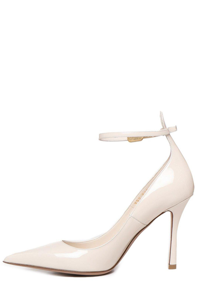 Shop Valentino Tan-go Pointed Toe Pumps In Light Ivory