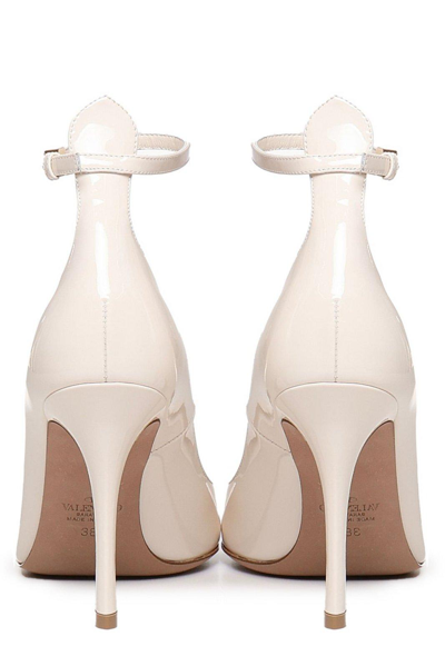 Shop Valentino Tan-go Pointed Toe Pumps In Light Ivory