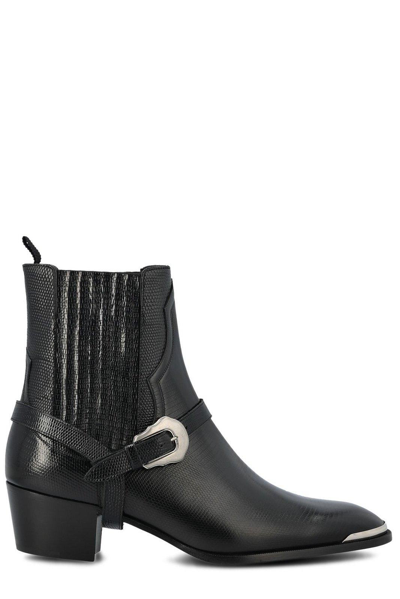 Shop Celine Western Chelsea Isaac Boots In No Black