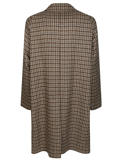 Shop Tagliatore Houndstooth Patterned Mid-length Coat