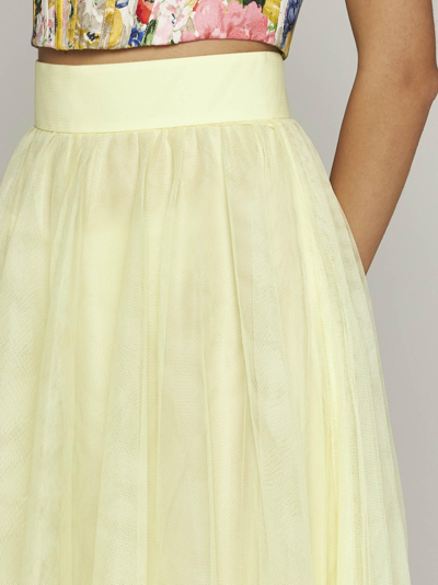 Shop Zimmermann Tulle Maxi Skirt In Lem Lemon