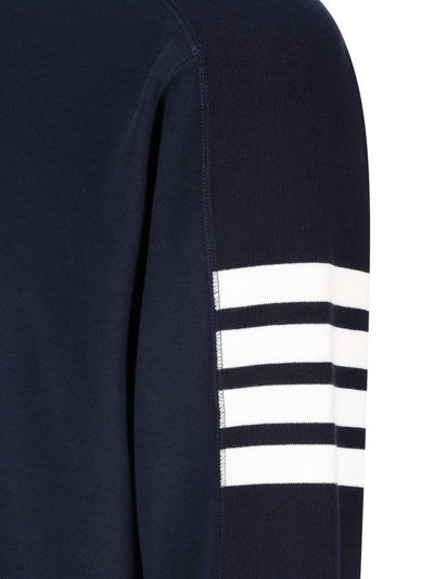 Shop Thom Browne 4-bar Striped Crewneck Sweatshirt In Navy