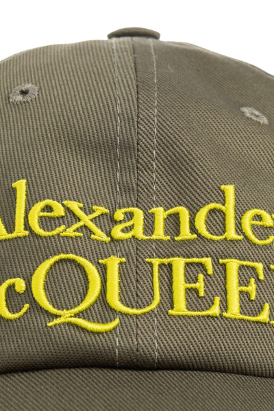 Shop Alexander Mcqueen Logo Embroidered Baseball Cap In Kaki