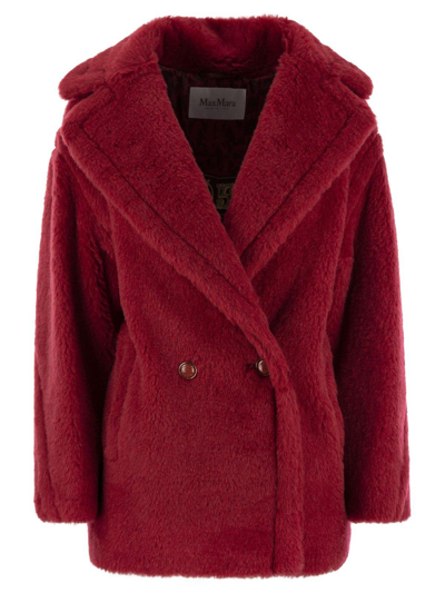 Shop Max Mara Double-breasted Long-sleeved Coat In Rosso