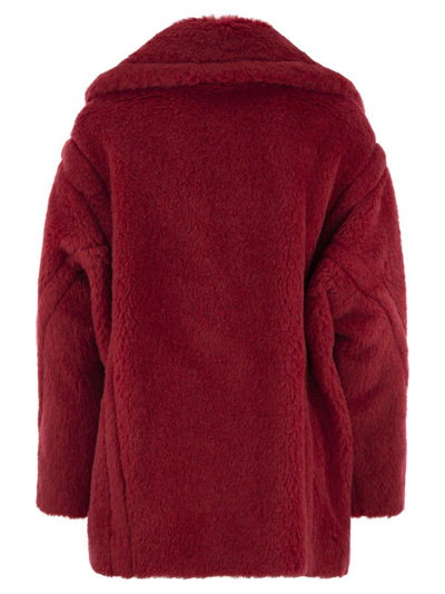 Shop Max Mara Double-breasted Long-sleeved Coat In Rosso