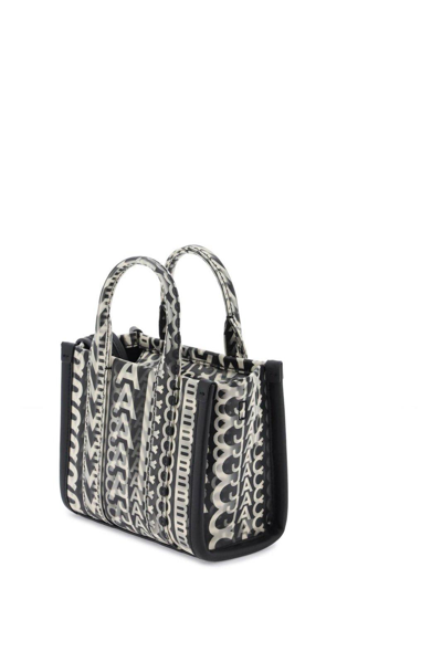 Shop Marc Jacobs Lenticular Effect Mini Tote Bag In Black/white