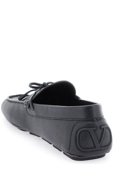 Shop Valentino Vlogo Signature Slip-on Driving Shoes In Black