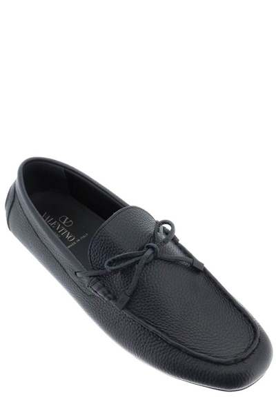 Shop Valentino Vlogo Signature Slip-on Driving Shoes In Black