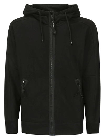 Shop C.p. Company Goggle Zipped Hoodie In Black