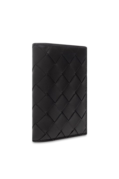 Bottega Veneta Intrecciato Medium Bi-fold Wallet With L-zip In Black