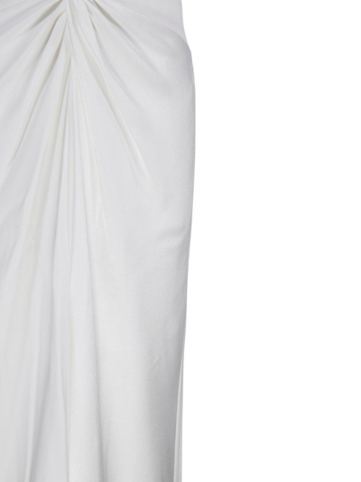 Shop Max Mara Pilard V-neck Sleeveless Dress In Bianco