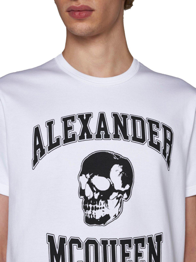 Shop Alexander Mcqueen Graphic Printed Crewneck T-shirt In White