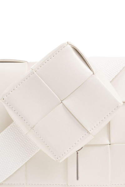 Shop Bottega Veneta Cassette Medium Shoulder Bag In White