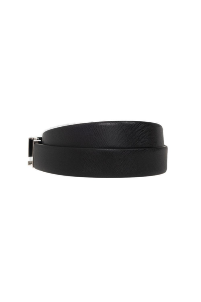 Shop Giorgio Armani Logo-buckle Fastened Belt  In Black/blue