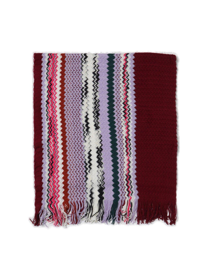Shop Missoni Zigzag Fringed Scarf  In Multicolor