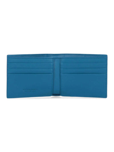 Shop Bottega Veneta Cassette Bifold Wallet In Light Blue