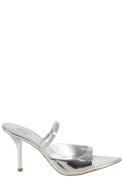 Shop Gia Borghini Ameline Pointed-toe Mules In Silver