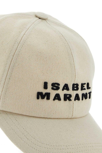 Shop Isabel Marant Logo Embroidered Baseball Cap In Ecbk Ecru Black