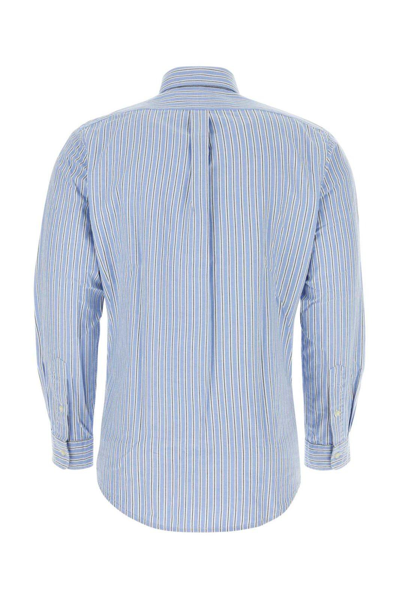 Shop Polo Ralph Lauren Striped Oxford Shirt  In White/blu