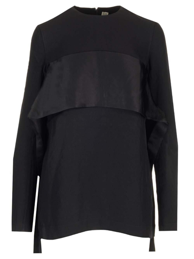 Shop Totême Rear-tie Fastened Long-sleeved Top In Black 001