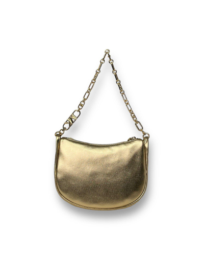 Shop Michael Kors Kendall Small Metallic Shoulder Bag  In Gold