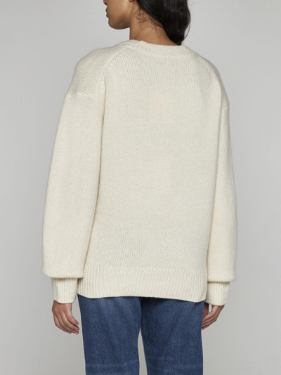 Shop Totême Wool And Cashmere Sweater In Snow 007