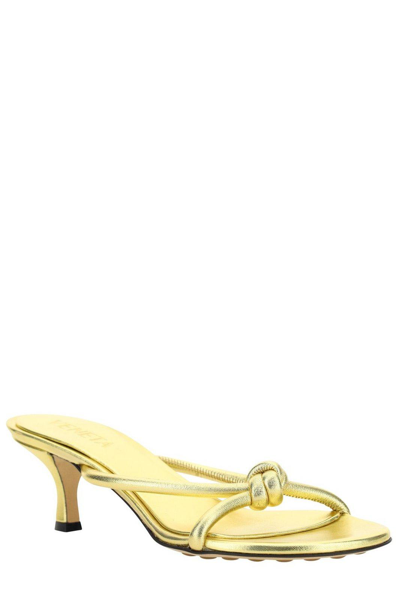 Shop Bottega Veneta Slip-on Heeled Sandals In Oro