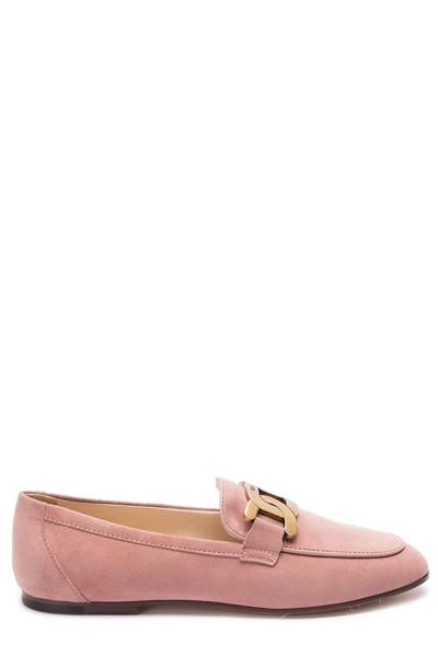 Shop Tod's Kate Buckle Detail Loafers In Glicine