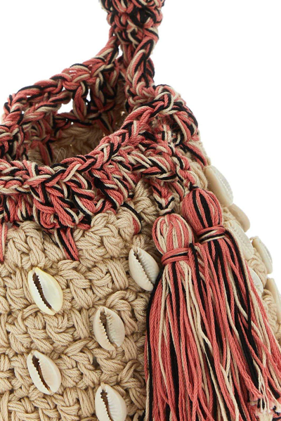 Shop Alanui Crochet Mini Handbag In Ecru/black