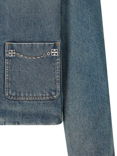 Givenchy Jacket In Denim With Chain Details In Blue