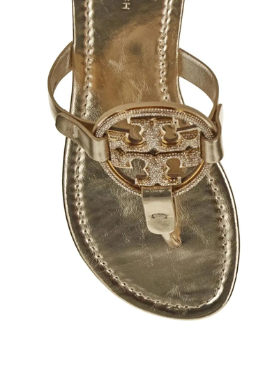 Shop Tory Burch Miller Pave Sandals In Spark Gold / Gold