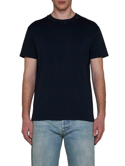 Shop Valentino Untitled Studded Short-sleeved T-shirt In Blue