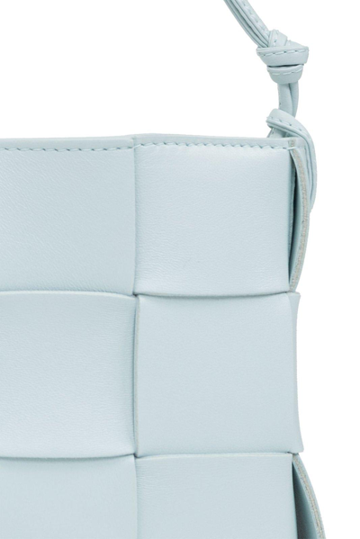 Shop Bottega Veneta Cassette Woven Mini Shoulder Bag In Blue
