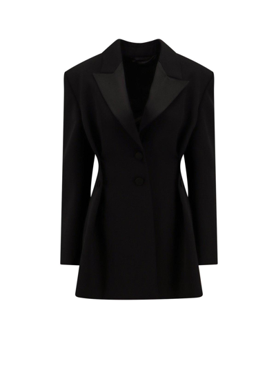 Givenchy Pleated Single-breasted Wool Blazer In Black