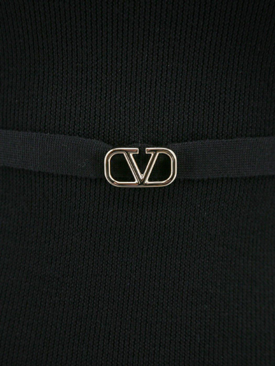 Shop Valentino Vlogo Signature Belted Crewneck Jumper In Black